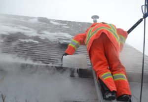 ice damn rooftop removal