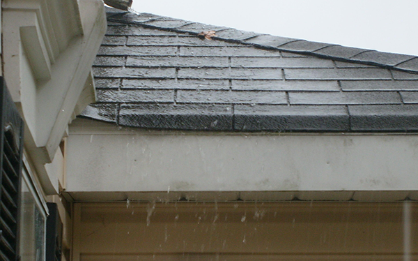 Rain running off roof.