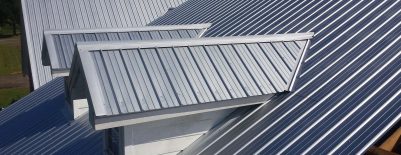 Metal roof in silver colour